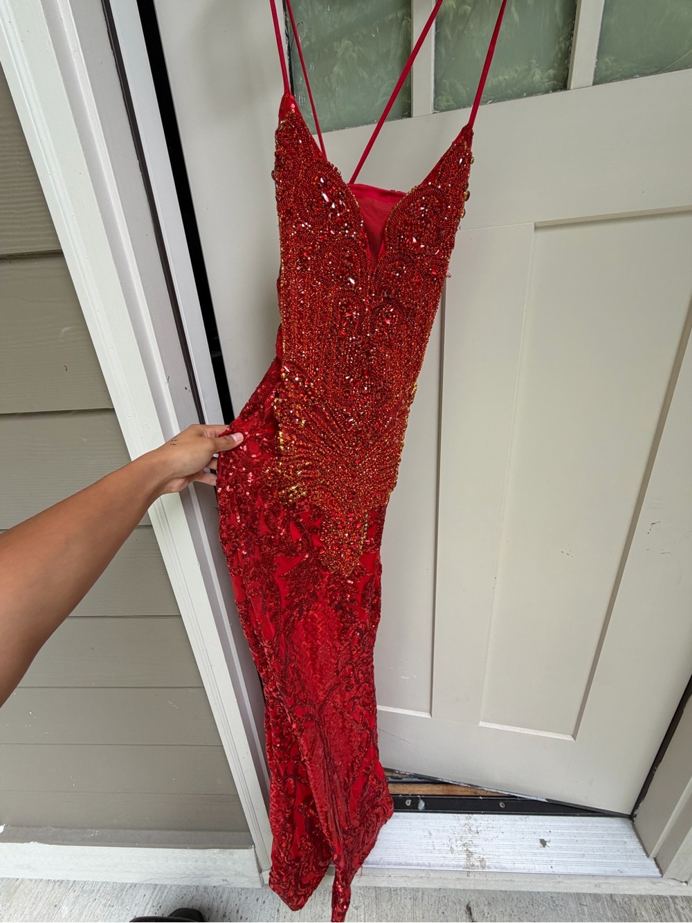 Red Bodice HANDMADE Red Prom Dress!